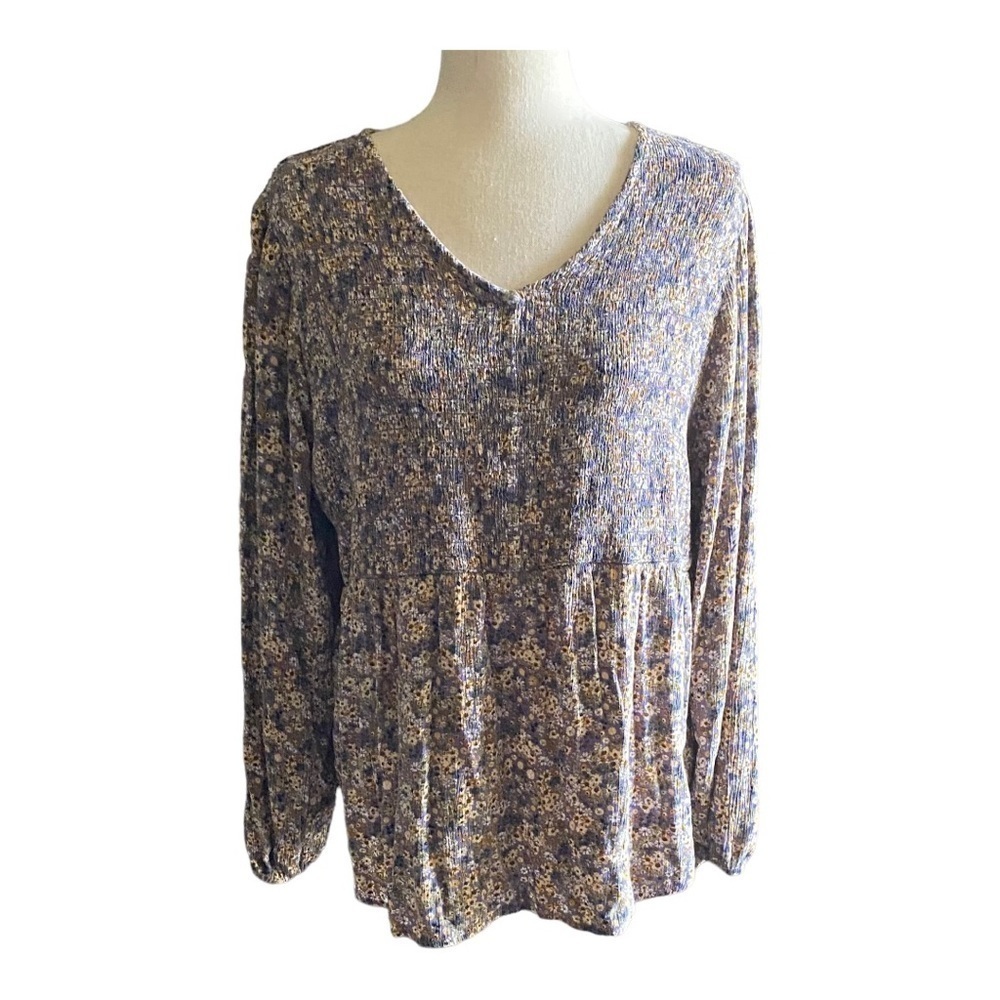 SONOMA-FLORAL BABYDOLL TOP-SIZE 0X
